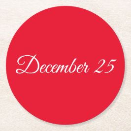 Posavasos Redondo De Papel 25 de diciembre