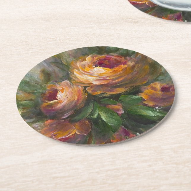 Posavasos Redondo De Papel 315 Rosas (En perspectiva)