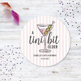 Posavasos Redondo De Papel A Tini Bit Older Pink Martini Themed Birthday
