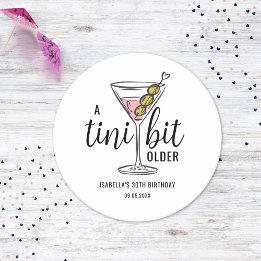 Posavasos Redondo De Papel A Tini Bit Older Pink Martini Themed Birthday