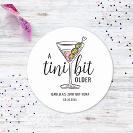 Posavasos Redondo De Papel A Tini Bit Older Pink Martini Themed Birthday