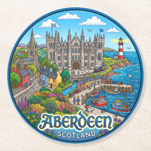 Posavasos Redondo De Papel Aberdeen Escocia