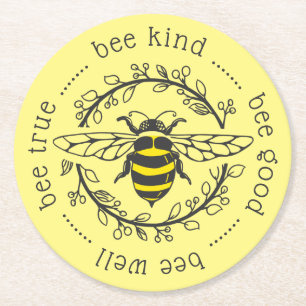 Posavasos Redondo De Papel Actitudes de Bee