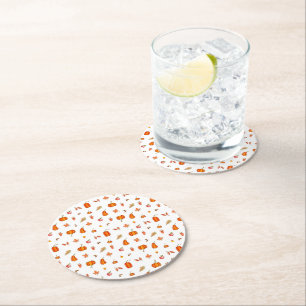 Posavasos Redondo De Papel Acuarela de especias de calabaza