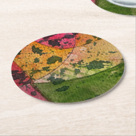 Posavasos Redondo De Papel Acuarela Y Tinta Abstrante Expressionismo Arte