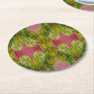 Posavasos Redondo De Papel Acuarela Y Tinta Resumen Arte Impresionante