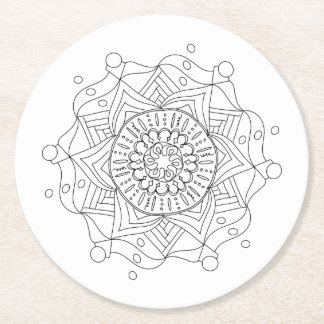 Posavasos Redondo De Papel Adultos coloridos de papel con Mandala Art