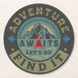 Posavasos Redondo De Papel Adventure Awaits
