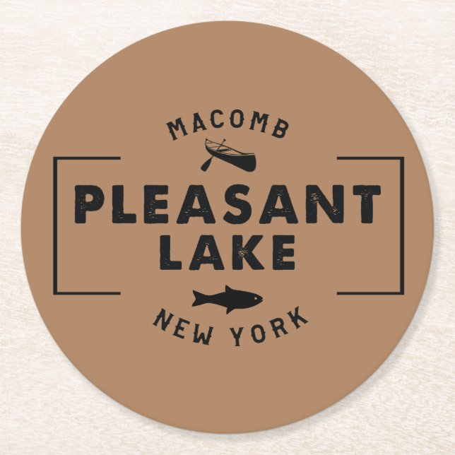 Posavasos Redondo De Papel Agradable Lake Coaster (Anverso)