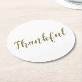 Posavasos Redondo De Papel Agradecimiento a la escritura moderna y verde sabi