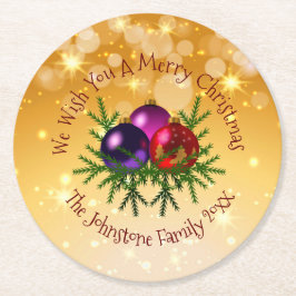 Posavasos Redondo De Papel Agregar Navidades de coincidencia de nombres en la