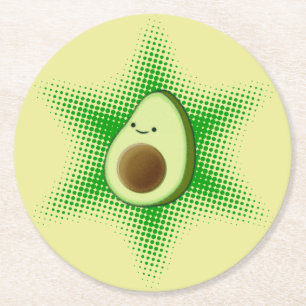 Posavasos Redondo De Papel Aguacate Superestrella Lindo