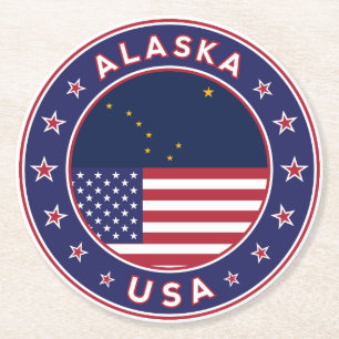 Posavasos Redondo De Papel Alaska, camiseta Alaska, pegatina Alaska, bolsa Al