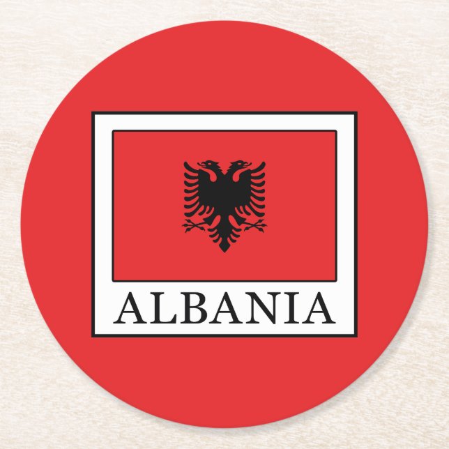 Posavasos Redondo De Papel Albania (Anverso)