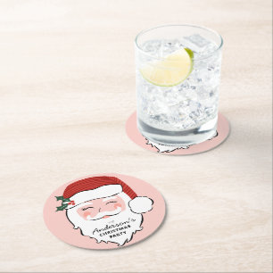 Posavasos Redondo De Papel Alegre Santa Face   Fiesta de Navidades