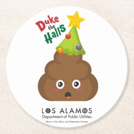 Posavasos Redondo De Papel Alegría navideña con duque