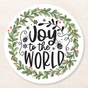 Posavasos Redondo De Papel Alegría por la corona de agua del mundo