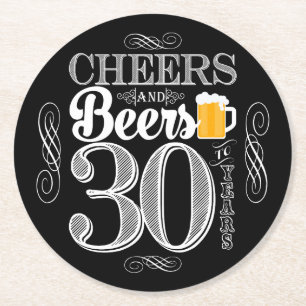 Posavasos Redondo De Papel Alegrías y cervezas a 30 años de prácticos de
