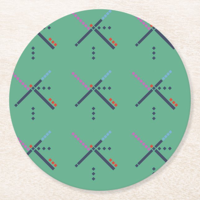 Posavasos Redondo De Papel Alfombra del aeropuerto PDX (Anverso)