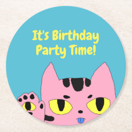 Posavasos Redondo De Papel Alien Pocket Cat