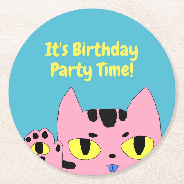 Posavasos Redondo De Papel Alien Pocket Cat (Anverso)