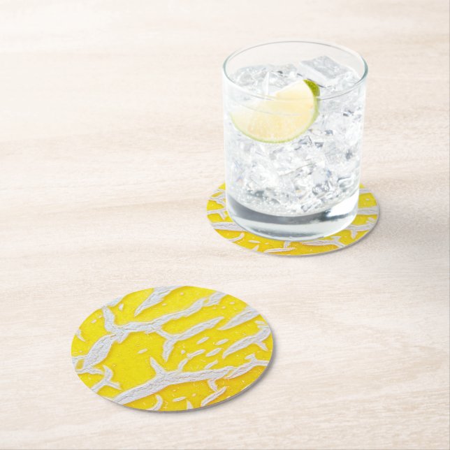Posavasos Redondo De Papel Almohadilla del ratón con patrón de melón amarillo (In situ)