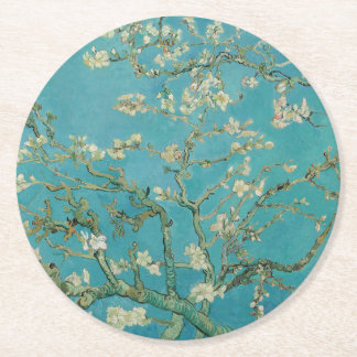 Posavasos Redondo De Papel Almond Blossom, Oil Painting, Vincent Van Gogh