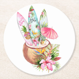 Posavasos Redondo De Papel Aloha