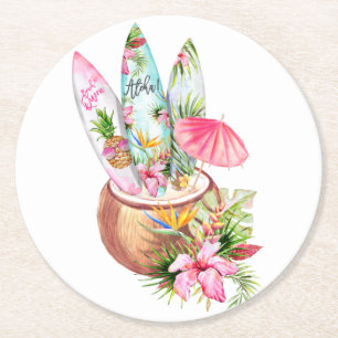 Posavasos Redondo De Papel Aloha