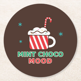 Posavasos Redondo De Papel Altavoz Bluetooth Navidad Mint Choco Mood