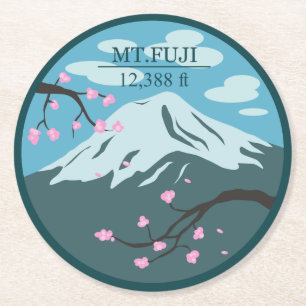 Posavasos Redondo De Papel Altitud del monte Fuji