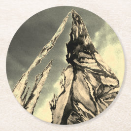 Posavasos Redondo De Papel Alto sistema del práctico de costa de la montaña