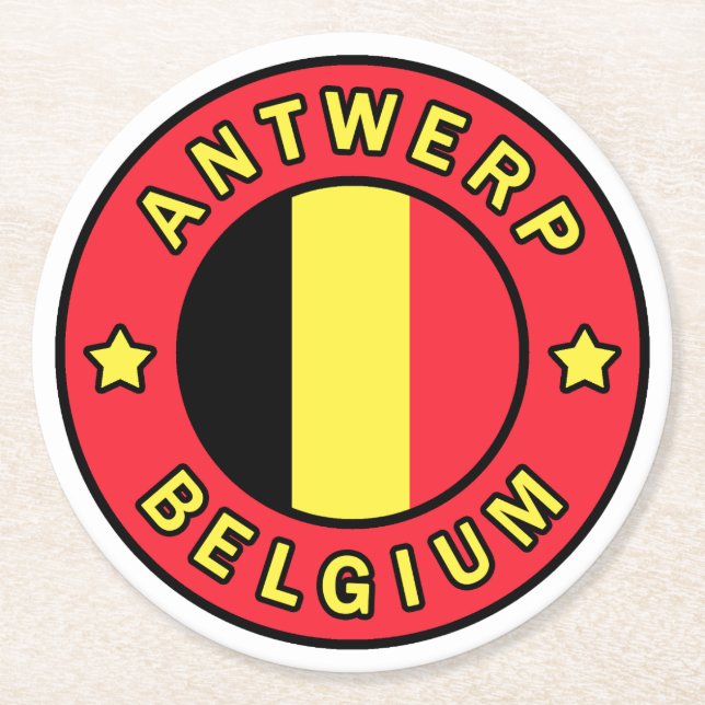 Posavasos Redondo De Papel Amberes Bélgica (Anverso)