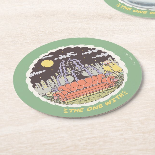 Posavasos Redondo De Papel AMIGOS™ | Fuente Personalizado (En perspectiva)