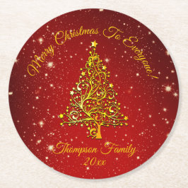 Posavasos Redondo De Papel Añadir un nombre coincidente Set Navidades Red Gol