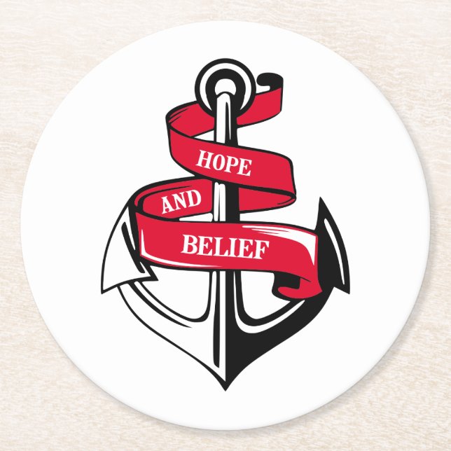 Posavasos Redondo De Papel Ancla (Anverso)