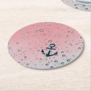 Posavasos Redondo De Papel Ancla de hundimiento náutica