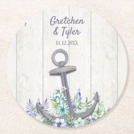 Posavasos Redondo De Papel Anclaje naumático floral