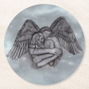 Posavasos Redondo De Papel Angel Eros en el amor