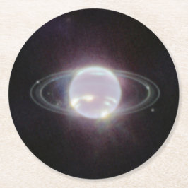 Posavasos Redondo De Papel Anillos JWST del planeta Neptuno