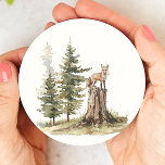 Posavasos Redondo De Papel Animales de bosque forestal | Baby Shower de Fox<br><div class="desc">Presentamos a nuestros animales forestales | escayola de papel redondo de la ducha de bebé de zorro - perfecto para una celebración linda y caprichosa! Con un tema de la historia del bosque acuático con un adorable zorro en un tronco, es ideal para una ducha de género neutro. Este diseño...</div>