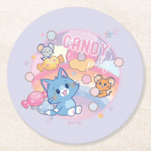 Posavasos Redondo De Papel Anime Tom y Jerry Candy Fiesta