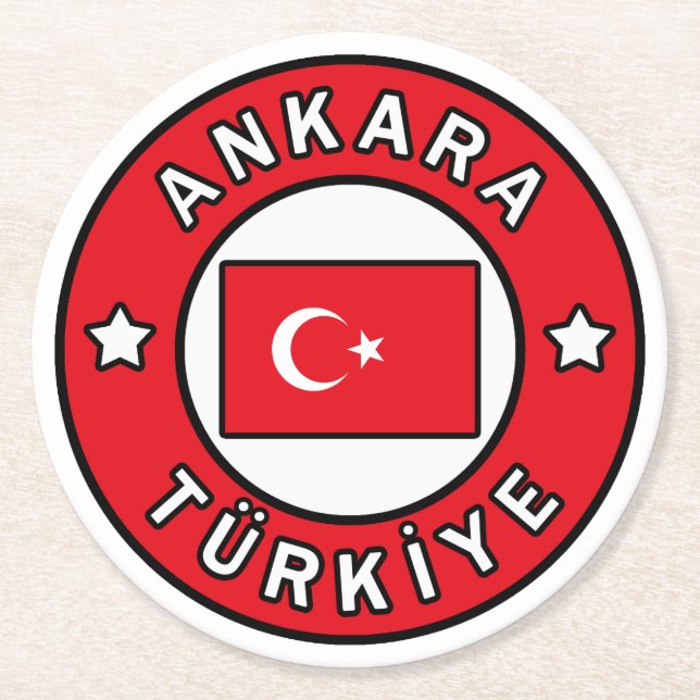 Posavasos Redondo De Papel Ankara Türkiye (Anverso)