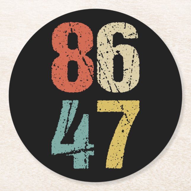 Posavasos Redondo De Papel Anti-Trump - 86 47 I (Anverso)