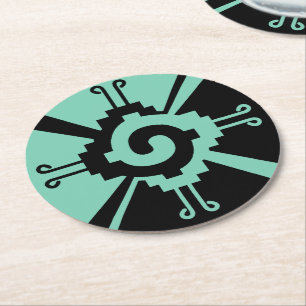 Posavasos Redondo De Papel Antiguas castas mayas en cualquier color que quier