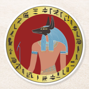 Posavasos Redondo De Papel Anubis, Dios Egipcio