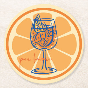 Posavasos Redondo De Papel Aperol Por Favor