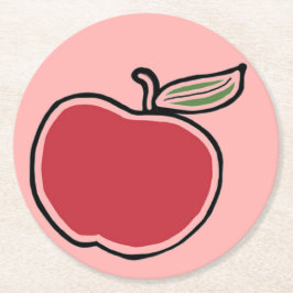 Posavasos Redondo De Papel Apple