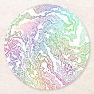 Posavasos Redondo De Papel Arcoiris mareado