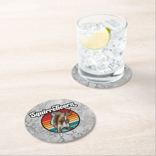 Posavasos Redondo De Papel Ardillacornio - divertido unicornio de ardilla vin